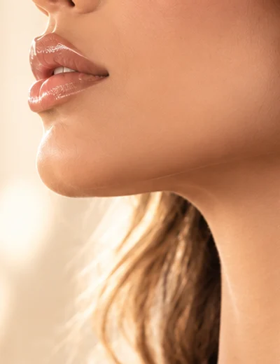 Imagem conceitual já utilizada no projeto: detalhe de lábios e perfil.